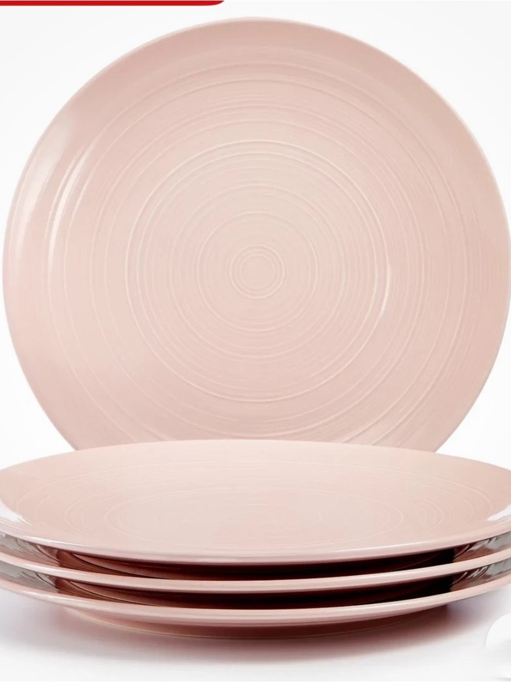 Martha Stewart Pastel Pink Concentric Ceramic Plates (2)